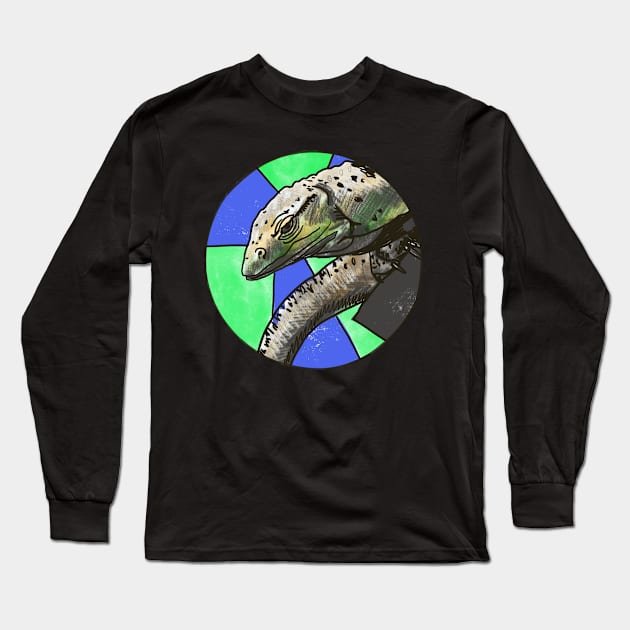 Monitor Lizard- Circle edit Long Sleeve T-Shirt by shehitsback